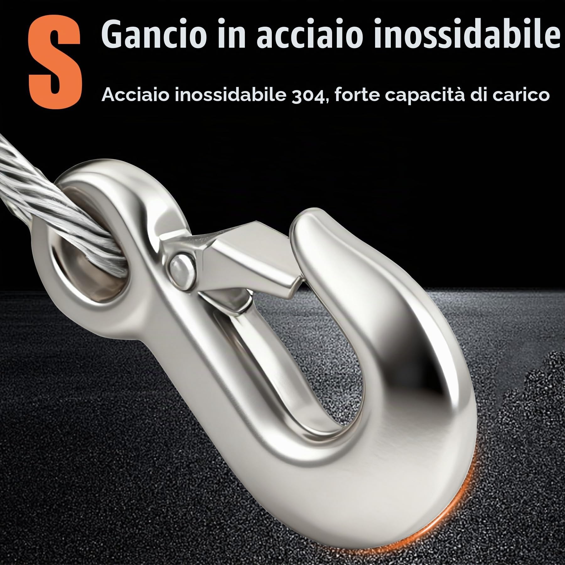 Verricello Manuale Acciaio Inox 1200/2600lbs con Corda 10m(1200lbs) | Verricello Manuale Piccolo con Freno Automatico, Argano Manuale Portatile per Barca e Auto, Scelta Ideale per Trazione