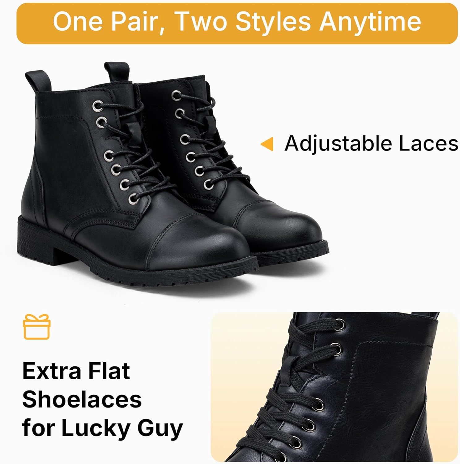 Vepose Women's 910 Ankle Boots Lace up, Flat Fashion Combat Booties Low Heel - Image 7