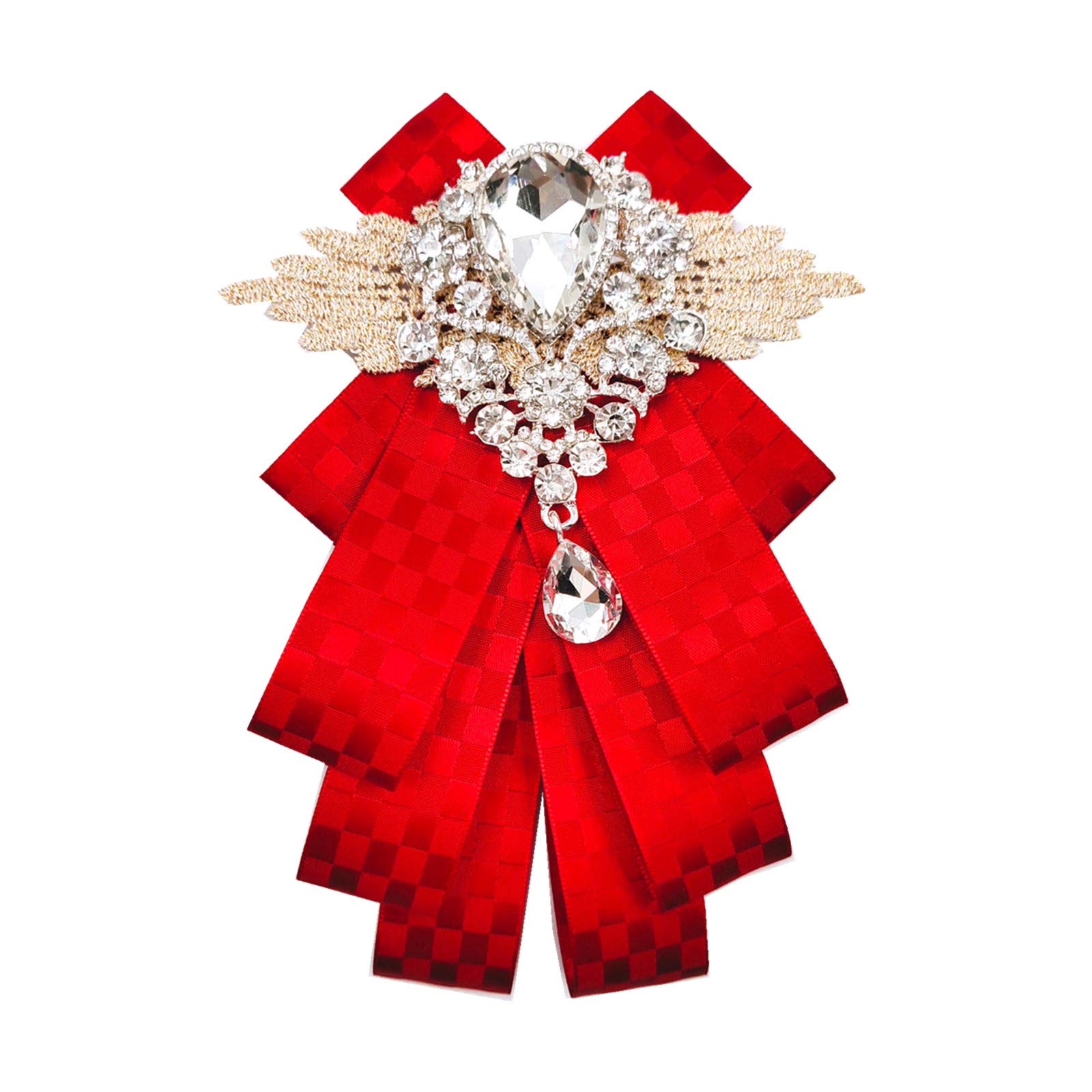 christmas bow ties for men self tie jabot collar brooch pins fashion PreTied Neck Tie Bow Tie rhinestone brooch(SR110 black)