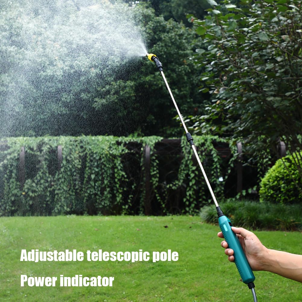 Starnearby Spruzzatore Elettrico da Giardino 5L, Nebulizzatore a Pressione Giardino Ricaricabile 2400mAH, Pompa Irroratrice a Spalla, Irroratore Elettrico per Irrigazione, Fertilizzazione