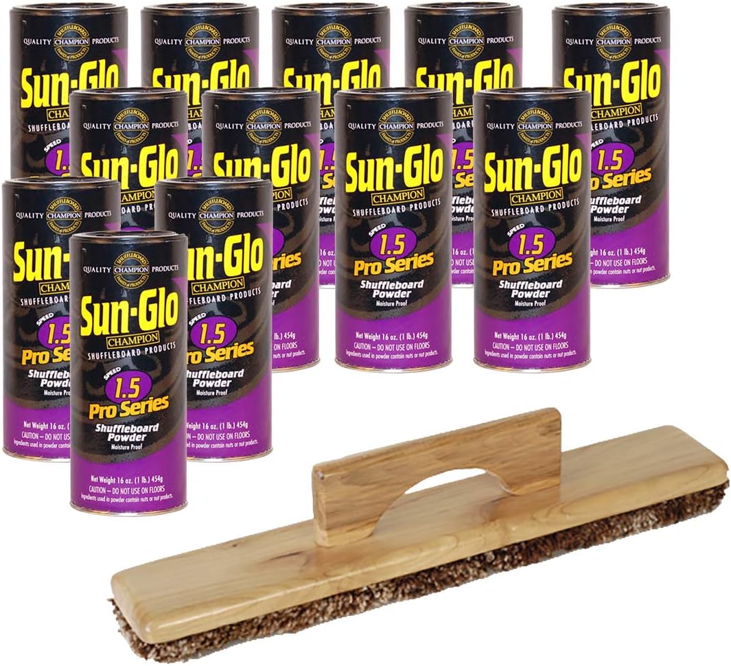 Sun-Glo 12 Cans #1.5 Pro-Series Wax & 1 Shuffleboard Sweep