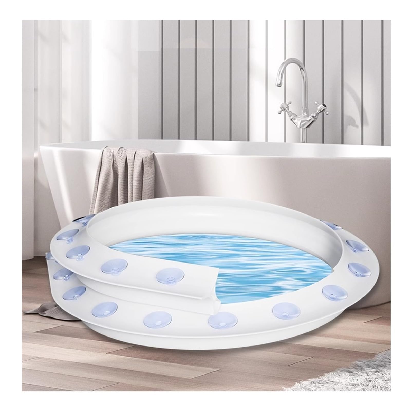 Barrière étanche à ventouse pour douche pliable en silicone