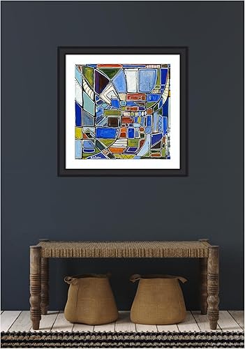 Miniatura 4 de Kate and Laurel Lienzo decorativo enmarcado para pared, diseño retro de Leah Nadeau, 27 x 27, marco estrecho negro Oliver, contemporáneo moderno,