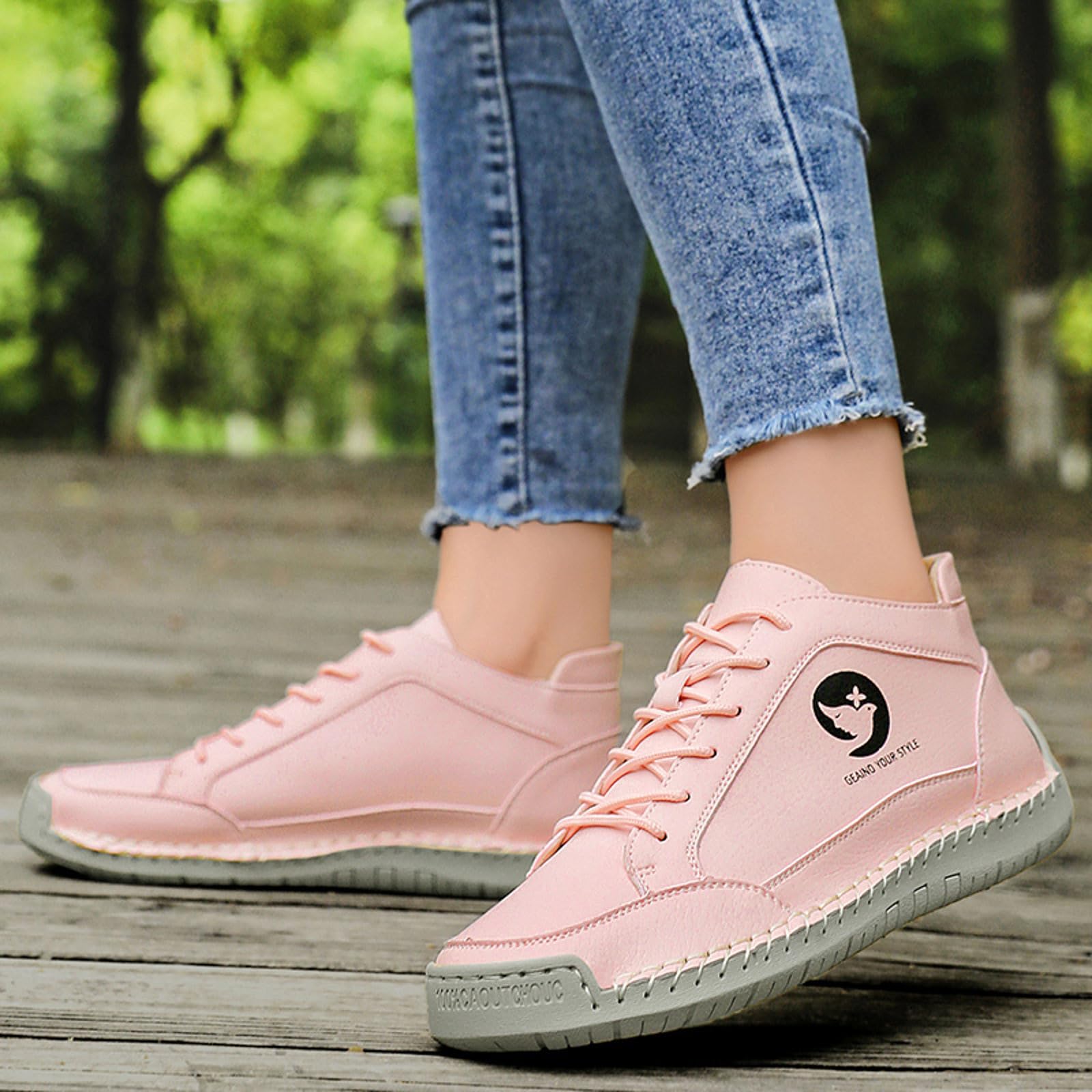 Generisch 2026 Bequeme orthopädische Sneaker für Damen, handgefertigte orthopädische Lederschuhe, weiche und Bequeme Slipper. (40)