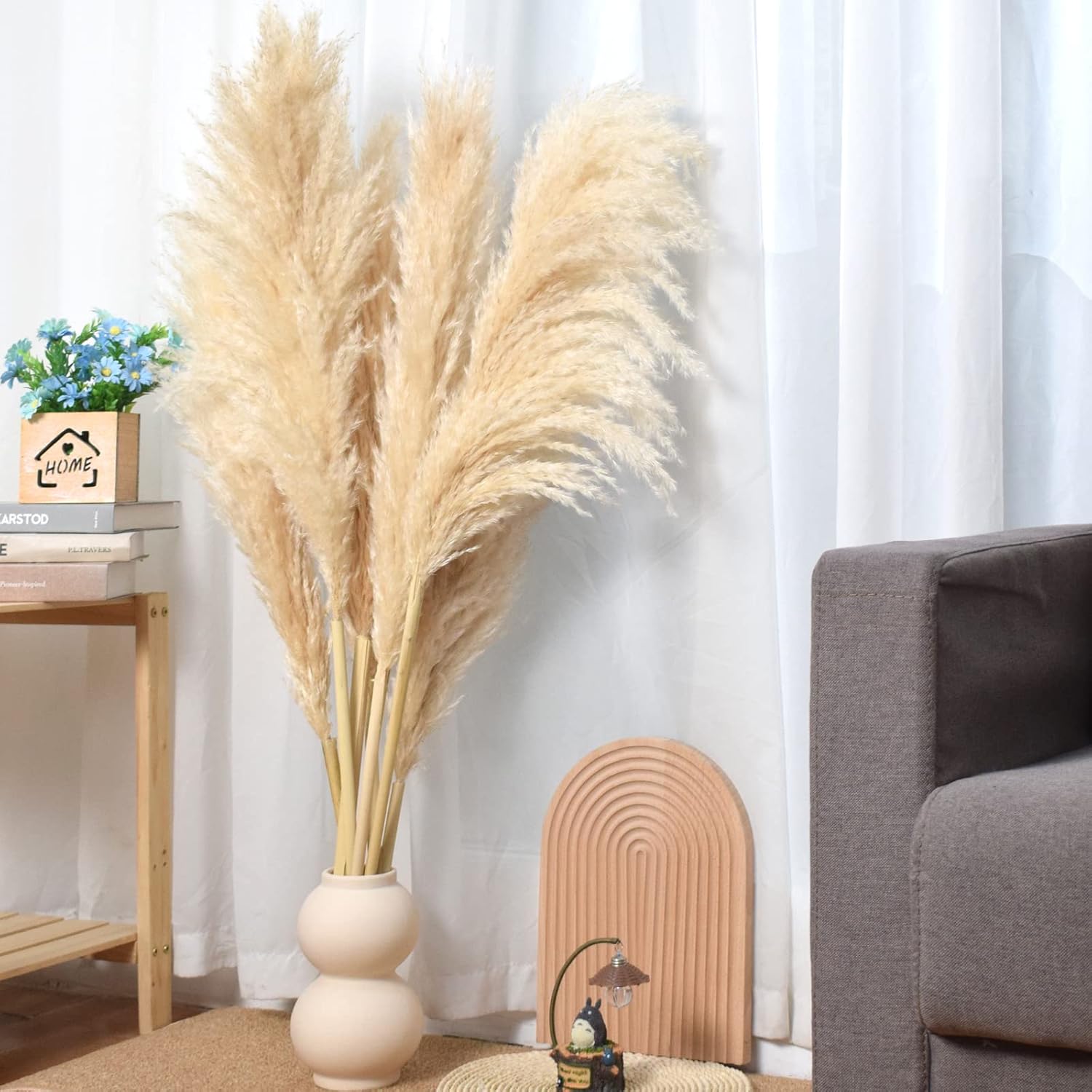 20-pcs 23 inch brpwm Pampas + 10-pcs 40inch Cream Pampas