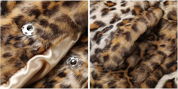 Bellivera Womens Leopard Print Fleece Coat, Spring and Winter Fashion Fuzzy Jacket Faux Fur Fluffy Cardigan Overcoat