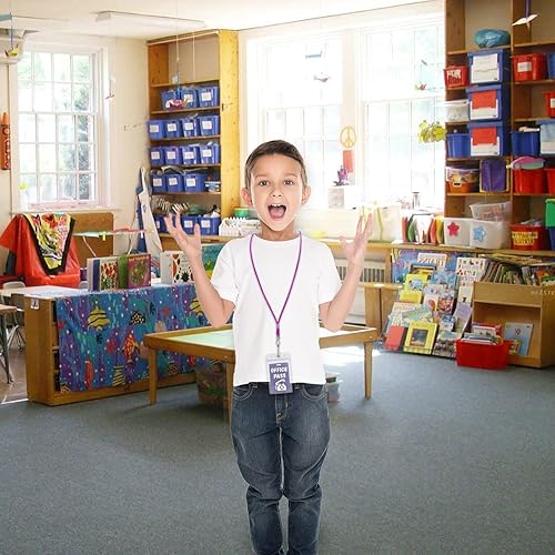 Miniatura 6 de 24 cordones brillantes con soportes para tarjetas de identificación, cordón de seguridad de liberación rápida para niños, cordón para pasillos de