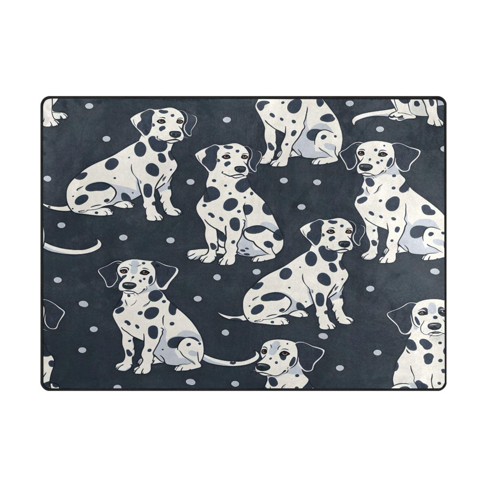 Tapis de sol contemporain anti-fatigue grand tapis doux à pois noir
