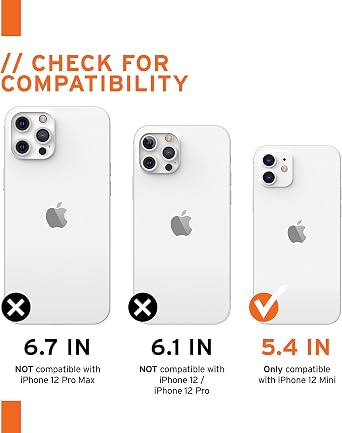 URBAN ARMOR GEAR [U] by UAG Designed for iPhone 12 Mini 5G [5.4-inch Screen] Case Mouve Rugged Lightweight Slim Shockproof Transparent Protective Phone Cover, Matte Ash