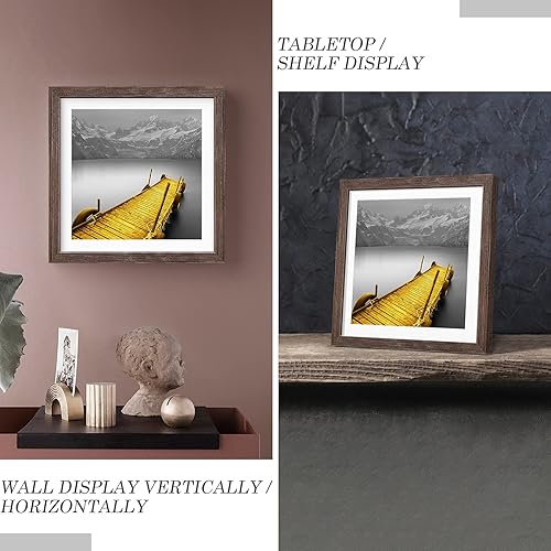 Vista 39 de Portarretratos de 12 x 12 pulgadas, color blanco, hecho de madera maciza, fotos de 10 x 10 u 8 x 8 pulgadas con paspartú o 12 x 12 pulgadas sin