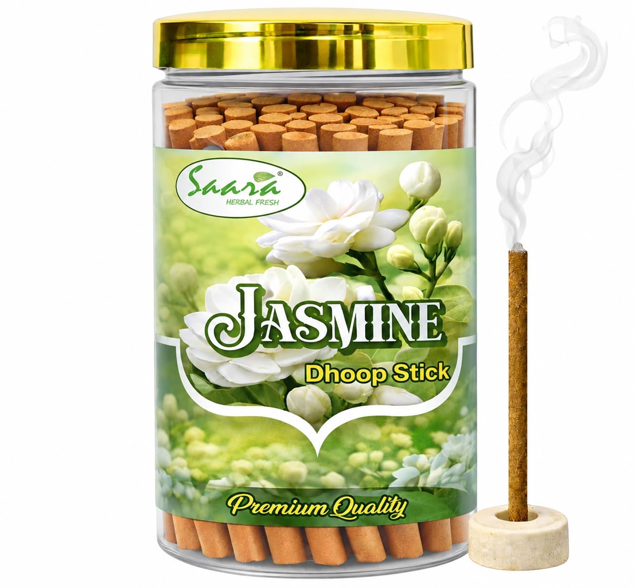 Jasmine Flavour Dhoop Sticks for Pooja, 50 Nos Dhup Batti Stick with Stand Holder, Bamboo Less & Non Charcoal-image-41