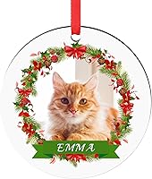 Vista 18 de Adornos de Navidad personalizados 2025 - Adorno de foto personalizado Adorno de Navidad de madera personalizada Regalo para decoración de árbol