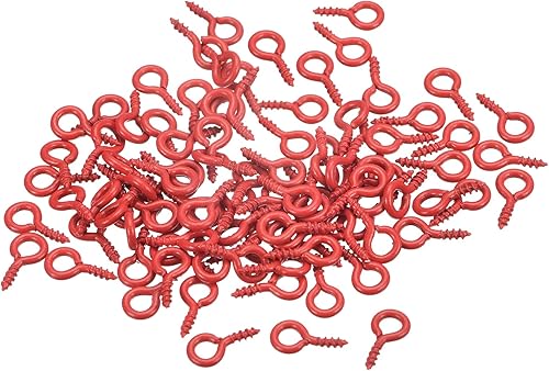 Miniatura 14 de uxcell 300 ganchos pequeños de ojo de tornillo con rosca, tornillos roscados, tornillo autorroscante de 0.31 x 0.39 pulgadas para hacer joyas, Negro