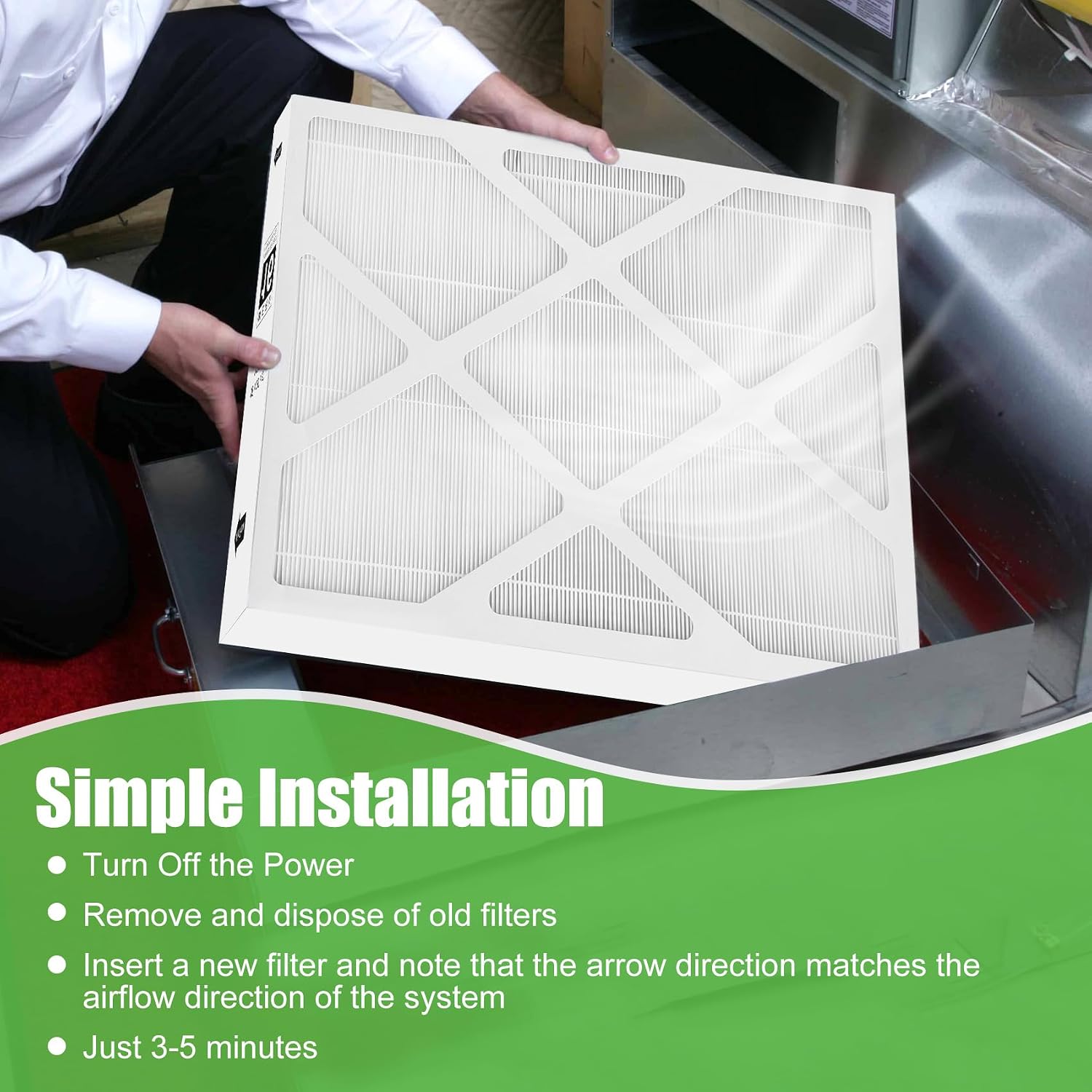 Miory X8789 MERV 16 Filter 16x26x5 Inch Carbon Clean Furnance Filter Compatible with lennox X8789 and PureAir PCO16-28 Air Cleaner 2 Packs