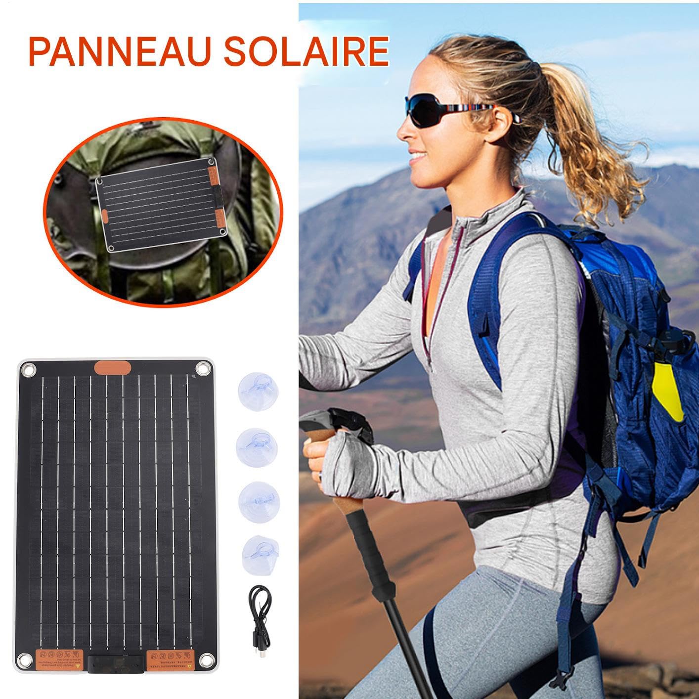 Chargeur Solaire Charge sans Fil étanche extérieur avec Alimentation