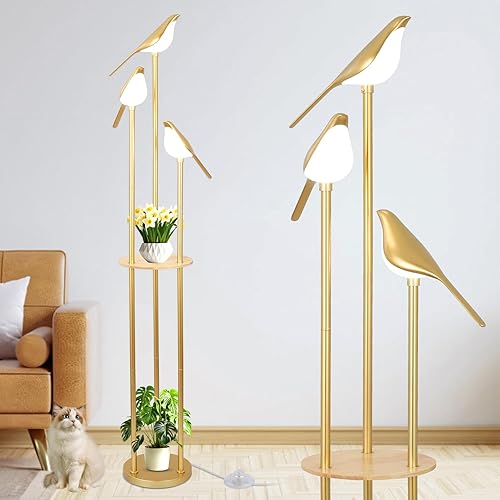 Gold Floor Lamps for Living Room, Modern Floor Lamp with