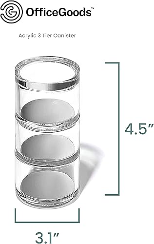 Miniatura 4 de OfficeGoods - Organizador apilable de acrílico de 3 niveles, accesorio funcional y elegante para tu oficina u hogar, un lugar para todas tus cositas