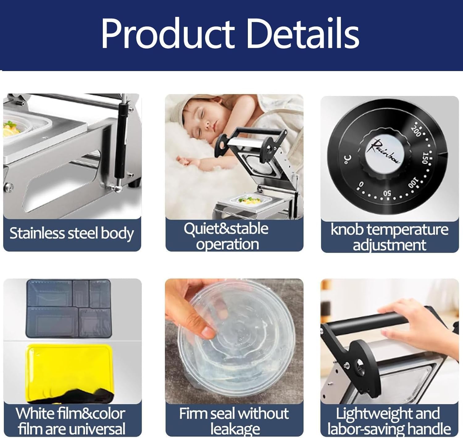 Macchina Semiautomatica Manuale Per Sigillare Vassoi Per Alimenti, Macchina Confezionatrice Per Cibo Da Asporto, Termosigillatrice Per Vassoi Sandwich, Per Torte, Bento, Miele, Larghezza Pellicola 260