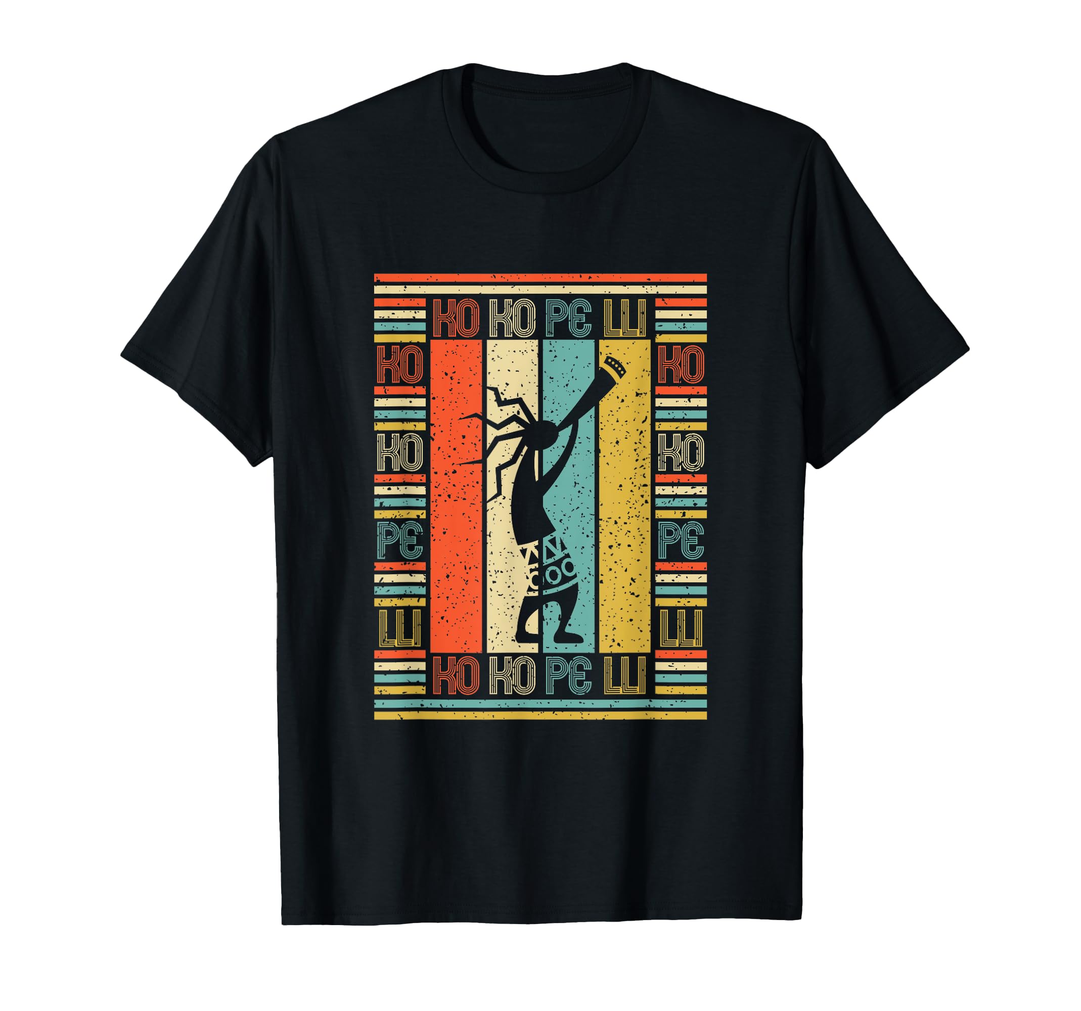 Vintage Style Silhouette Kokopelli Flute Native American T-Shirt