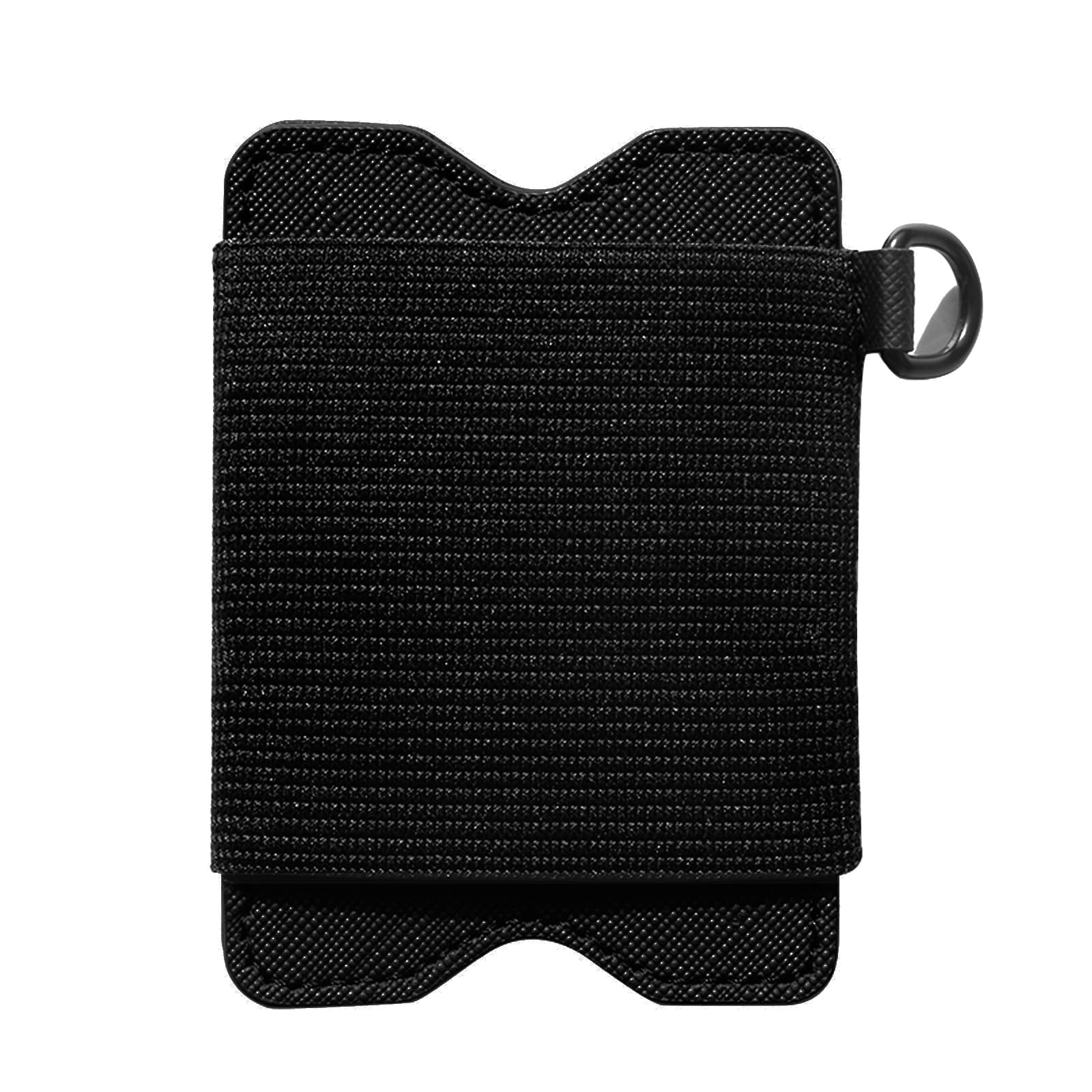 QIAQIAYU Minimalist Card Holder Wallet Vertical Card Holder Slim elastic Wallet for Women Men (Black A)