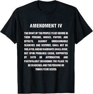 4th Amendment T-Shirt Fourth Amendment Distressed Shirt T-Shirt