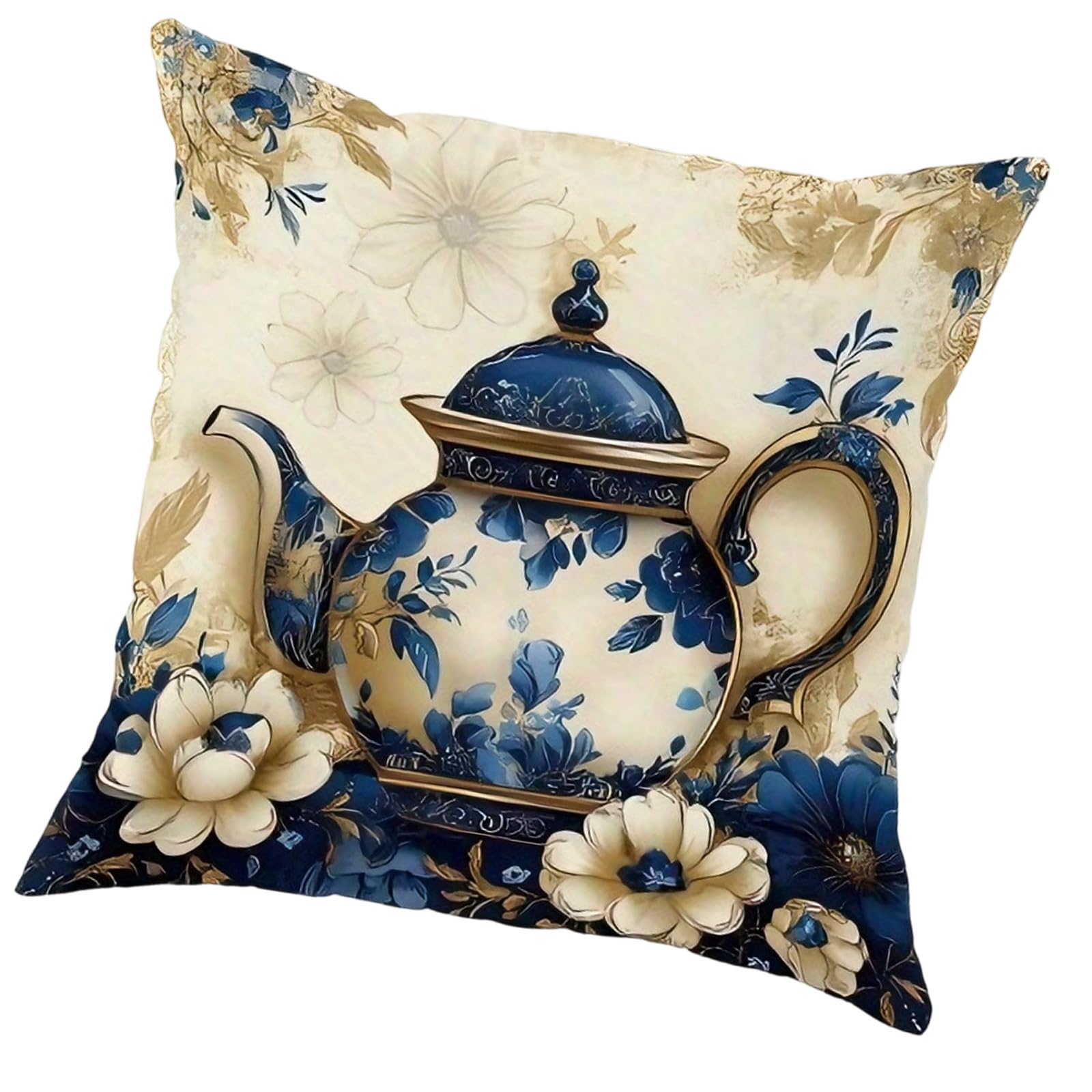 Tsophreniq Portable Florals Pattern Short Plush Pillowcase for Seasonal Decoration Sofa Bed Washable Pillow Cover