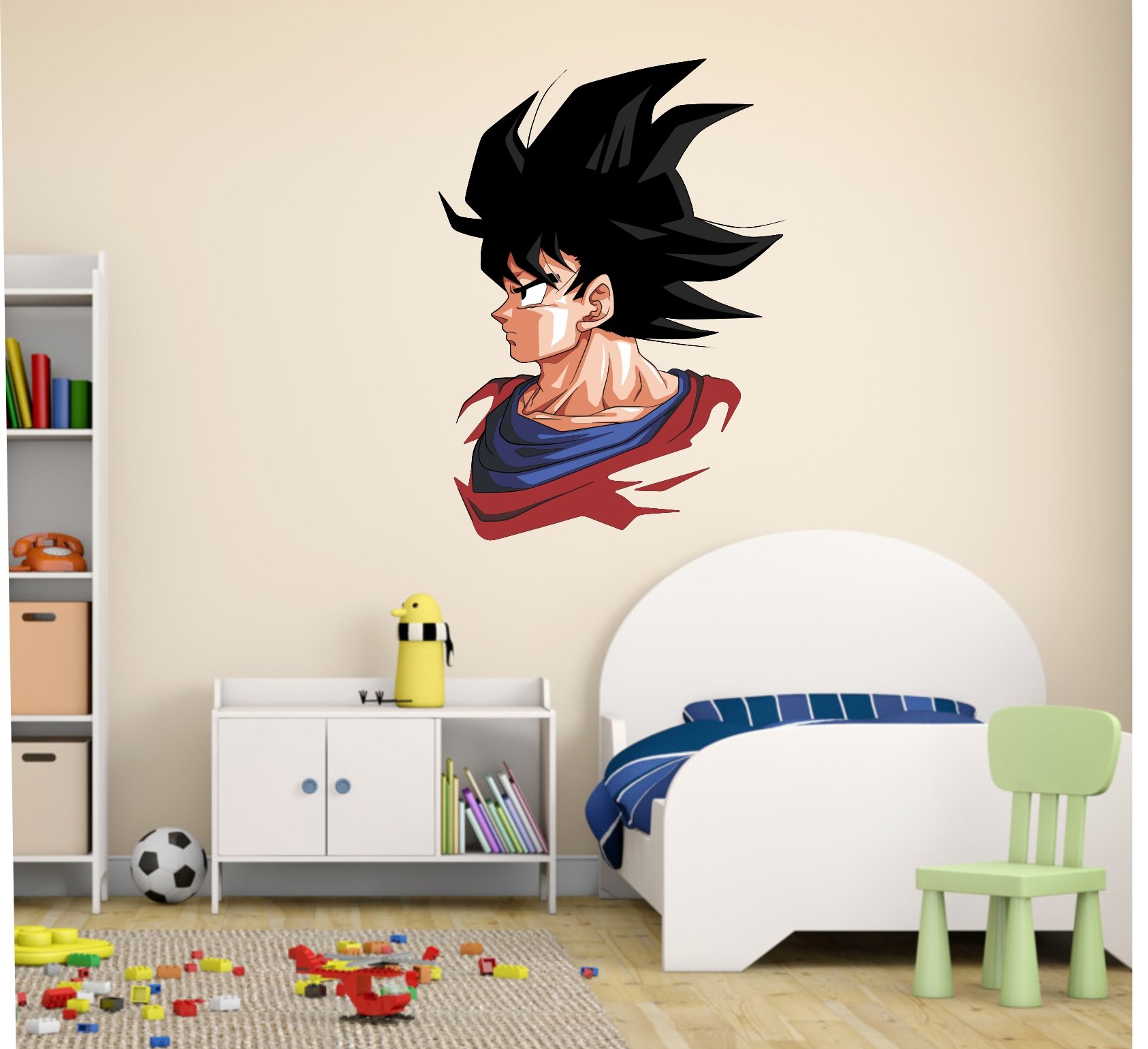 Decor Kafe Superhero Goku Wall Sticker Standard Size - 55cm X 76cm Color - Multicolor