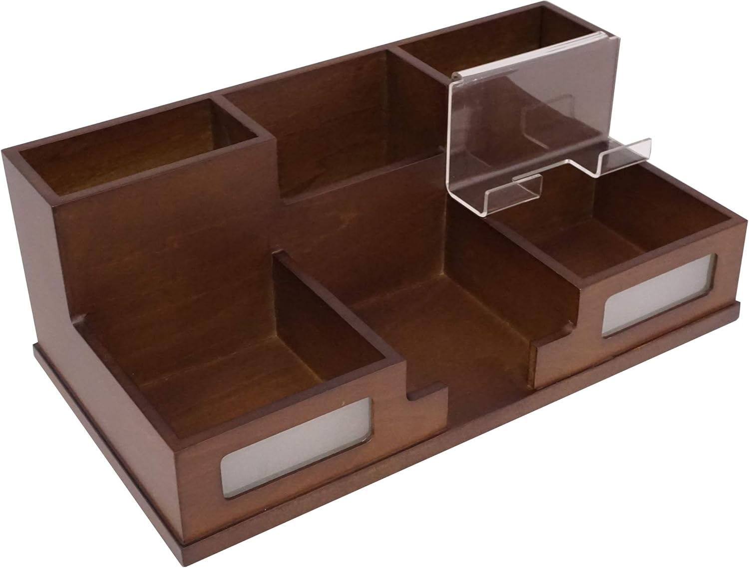 Victor All-in-One Desk Organizer with Smart Phone Holder Perfect for Office and Home H9525 (Heritage Wood) No Assembly Required