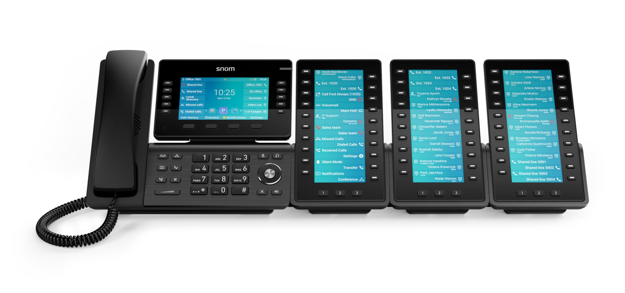 Snom D8C Erweiterungsmodul, 6,8" TFT, 20 Tasten, Schwarz | VoIP Tastenpanel mit BLF & Direktwahl-Funktion – Sidecar für Rezeption, Callcenter und Power-User, kompatibel mit D8xx