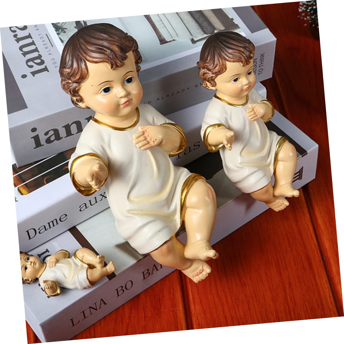 Cabilock 5 Ozdoba religijna świętego dziecka garnitury dla dzieci na wolnym powietrzu dekoracje świąteczne na świeżym powietrzu figurka Jezusa Dzieciątka ozdoba kościoła pulpit