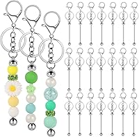 CXIIPOL 22 Pack DIY Beadable Keychain Bars - Blank Custom Keychains for Jewelry Making, Personalized Gifts for Women & Men
