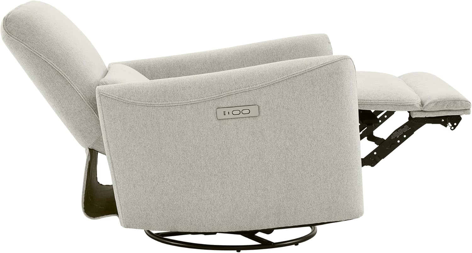 CHITA Power Recliner Chair Swivel Glider, FSC Certified Fabric Living Room Nursery Reclining Sofa Chair with Lumbar Support, Dove Grey