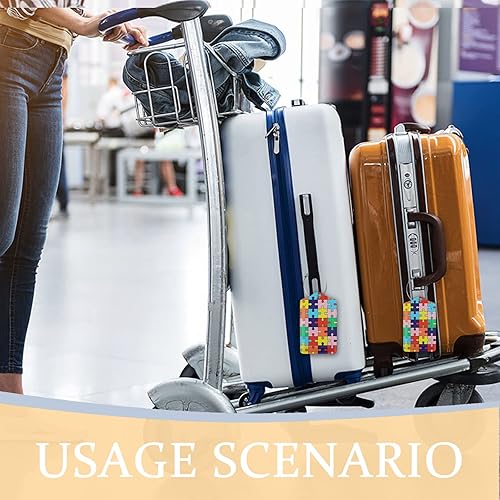 Miniatura 6 de Etiquetas de equipaje para maletas, paquete de 2 etiquetas de equipaje de conciencia sobre el autismo, etiqueta de cuero de acero inoxidable para