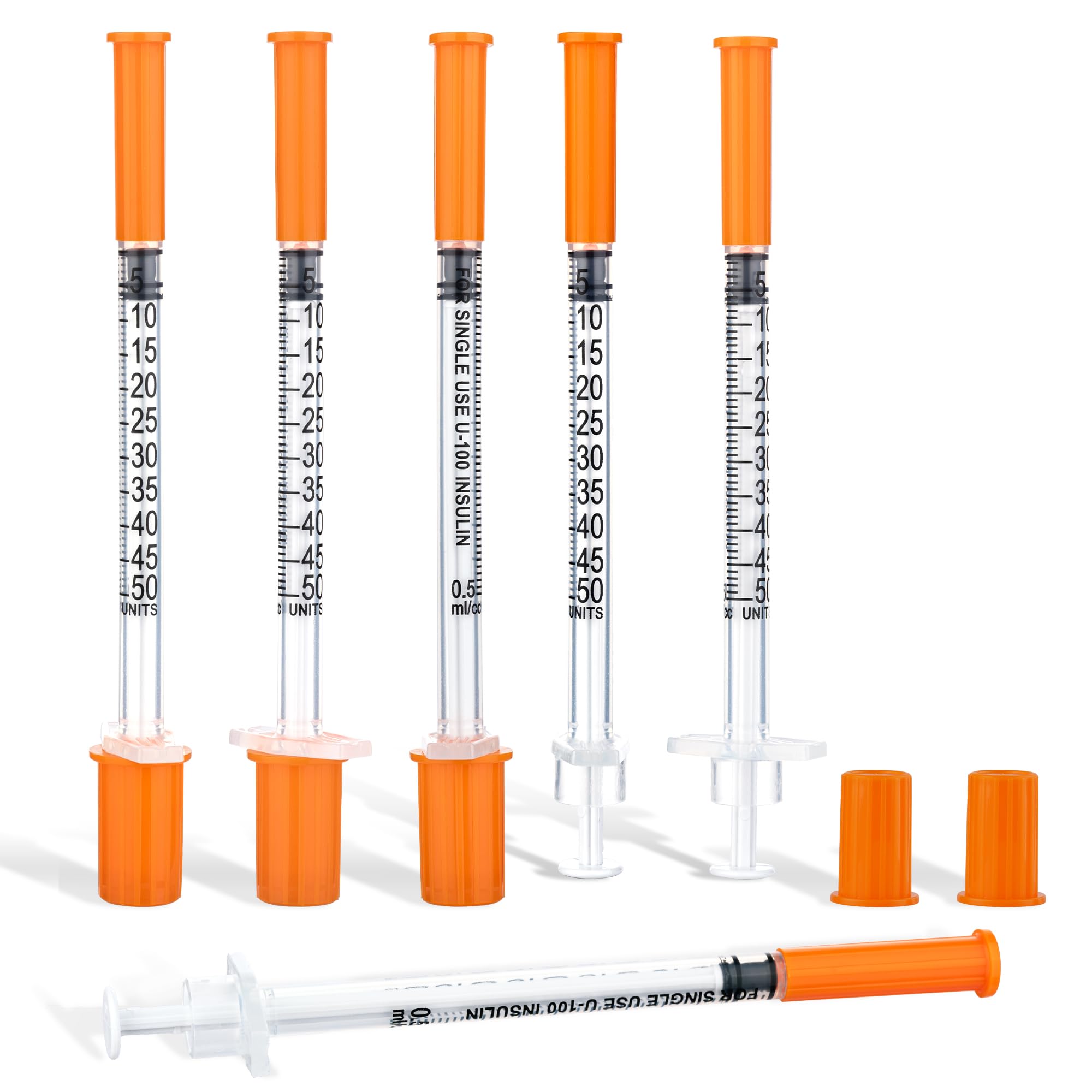 Photo 1 of 0.5ml Syringe, 31Gauge 6mm Lab Dispensing Syringe, Individual Wrapped Dispensing Tool Plastic Tube, 100Pack