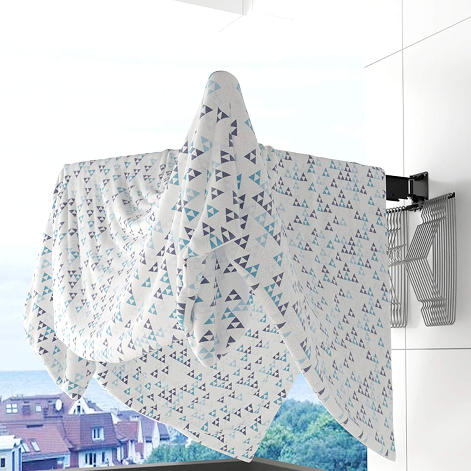 Dryer Indoor Drying Racks and Strong Foldable Waterproof Rust-Proof and Corrosion-Resistant Easy to Install and Does Not Take Up Space The Stainless Steel Mater