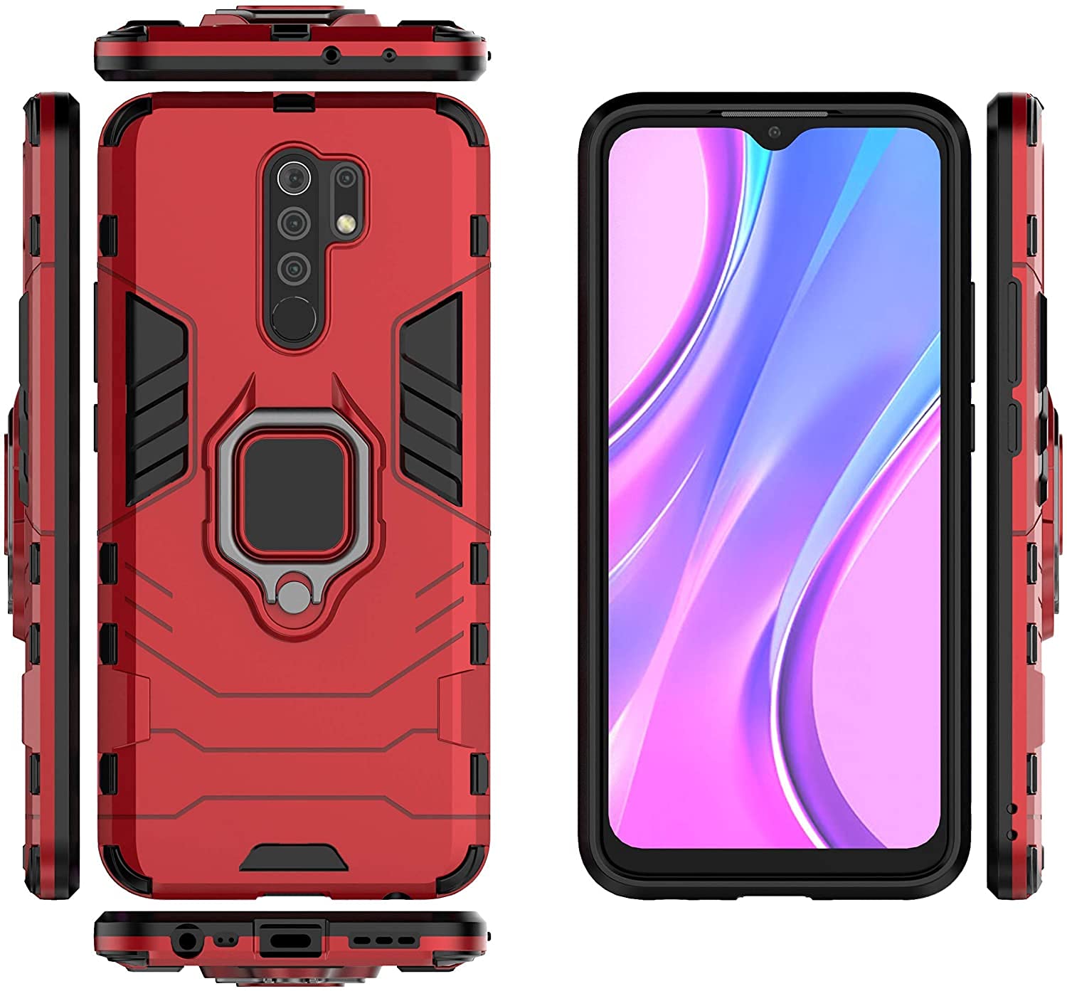 Compatibile con Xiaomi Mi Max 2 Cover, Custodia Armor Anello Cavalletto