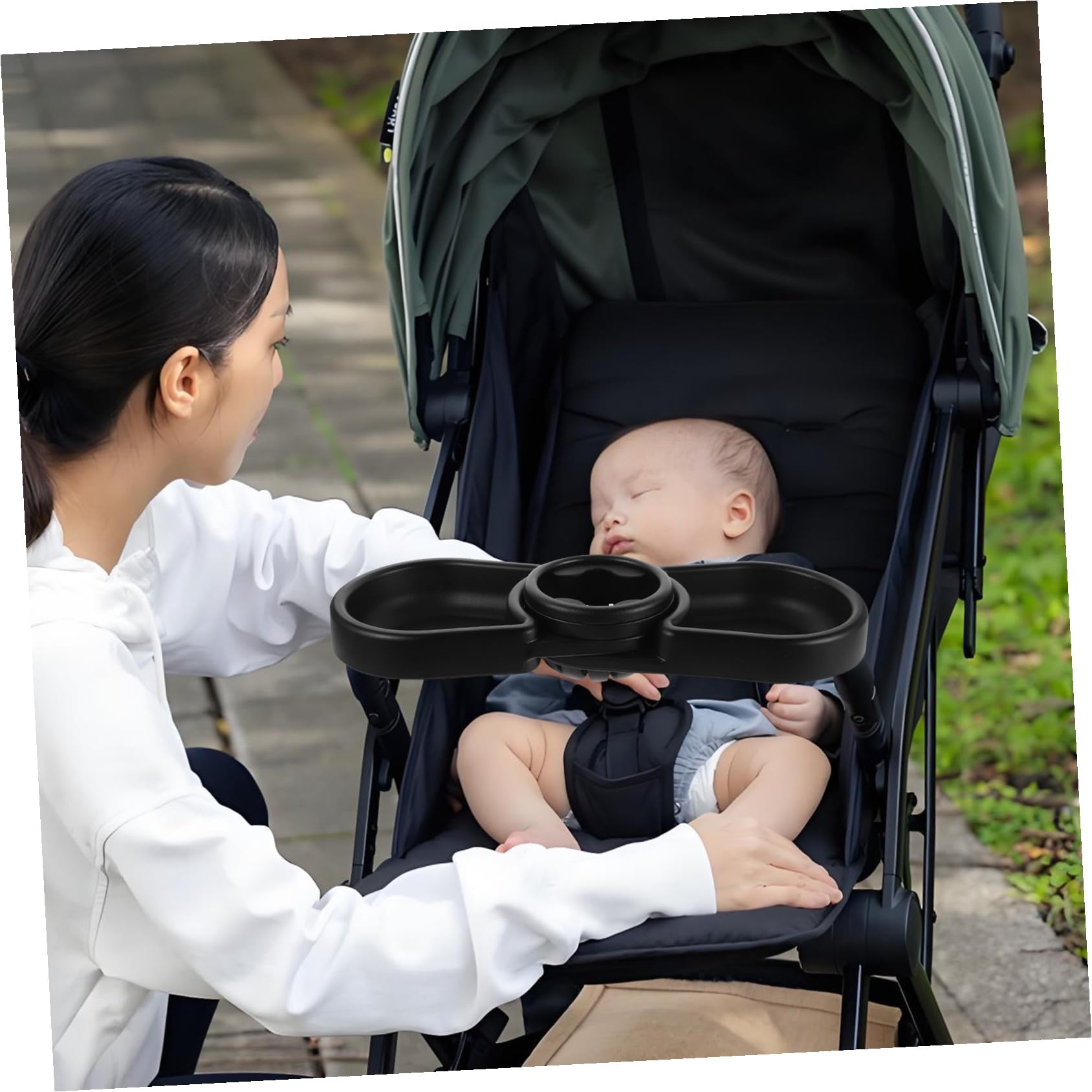 Plateau de Poussette Bébé Trois Collations et Boissons
