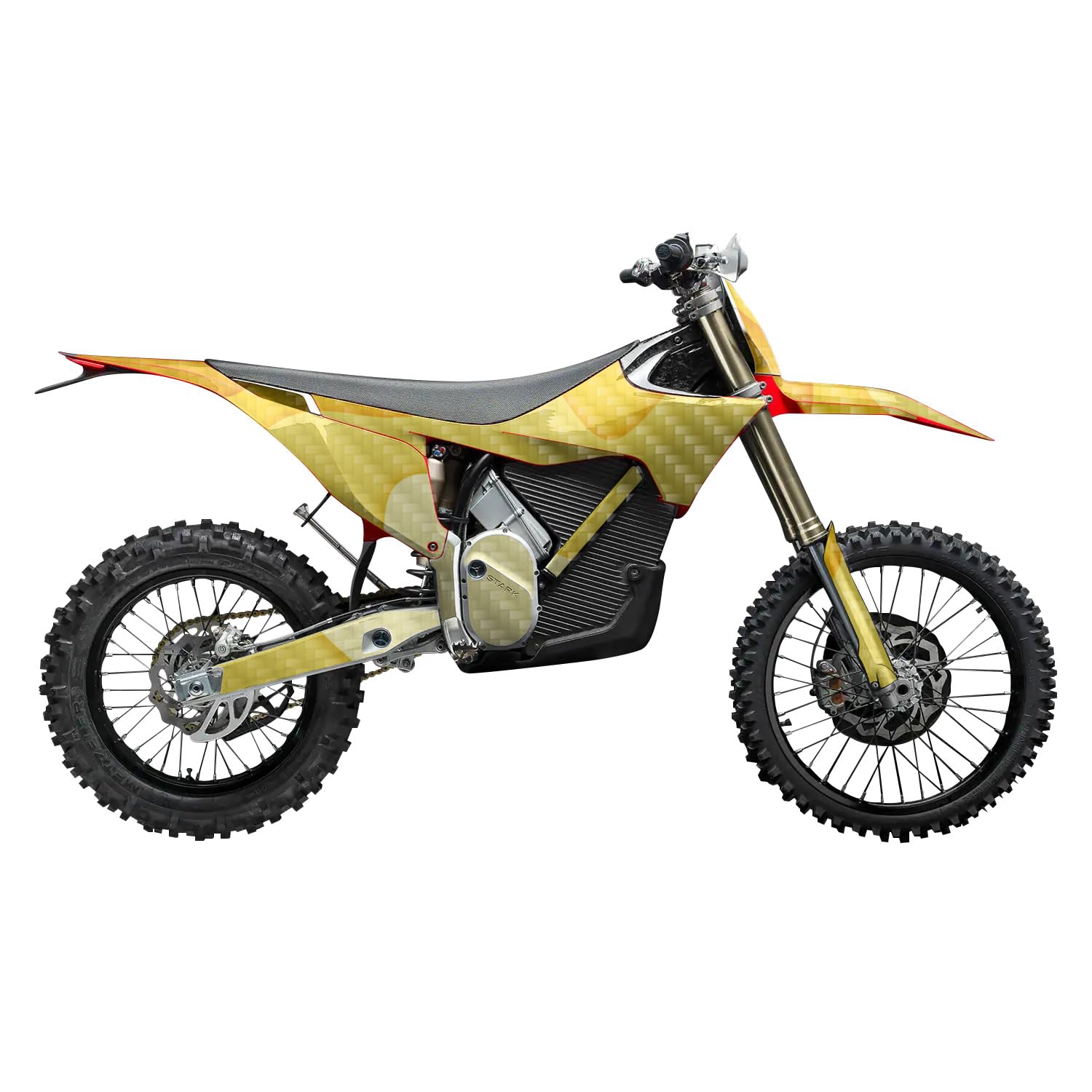 Carbon Fiber Stark Varg MX 2023-2025 Graphics Kit Wrap - Papercraft Yellow - Varg MX Skin - Premium 3M Vinyl Protective Wrap Decal Cover - Easy to Apply | Crafted in The USA by MightySkins