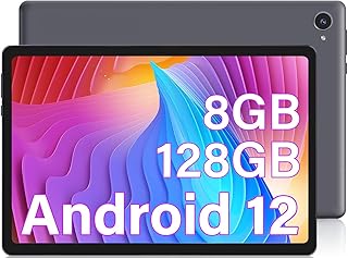 AOYODKG Android 12 Tablet, 10.1 inch Tablet, 8GB+128GB (1TB Expand), 2.4G/5G WiFi Tablet Android, 8+5MP Dual Camera Tablet PC, 6850mAh, Bluetooth 5.0, GPS, GMS Certified, Gray