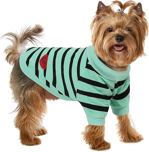 Miniatura 38 de Camiseta a rayas para perros y gatos, chaleco de algodón para primavera, verano, para mascotas, adecuada para mascotas pequeñas y medianas