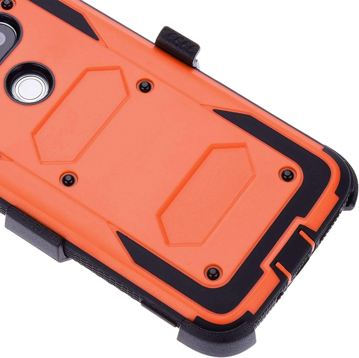 J.west G5 Case, Full-Body Rugged Combo Holster G5 Case + Belt Swivel Clip Shock Absorption TPU Scratch Resist Bumper Protective Cover Without Built-in Screen Protector for G5 2016 (Orange)