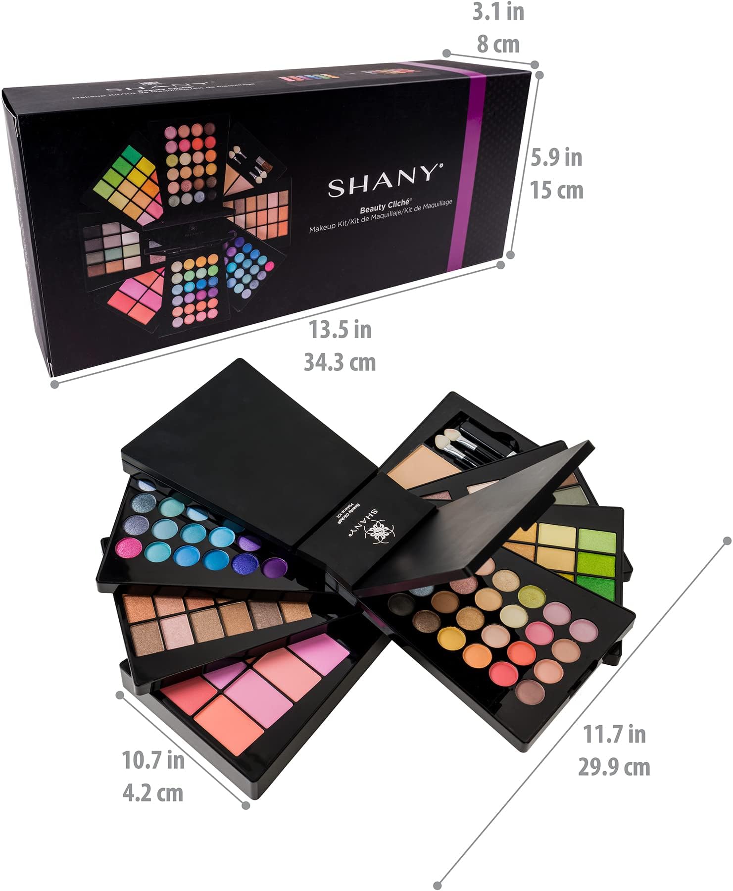 SHANY The Beauty Cliche Makeup Set - All-in-One Makeup Palette with Eyeshadows, Face Powders, and Blushes
