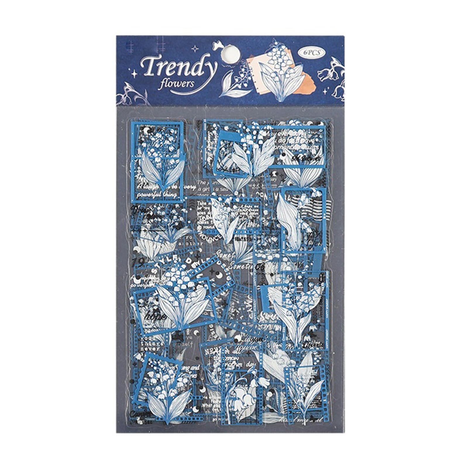 Creative Journal Scrapbook Sticker Set PET Materials Waterproof Adhesive Sheets for Crafting and Decoration Waterproof PET Sticker for Scrapbooking