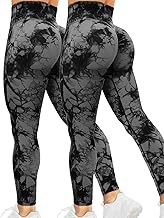 Kuzimua 2er Pack Scrunch Butt Sport Leggings Damen, Push Up High Waist Blickdicht Po Booty Seamless Lang Leggins für Sport Fitnesshose Gym Yoga Alltag