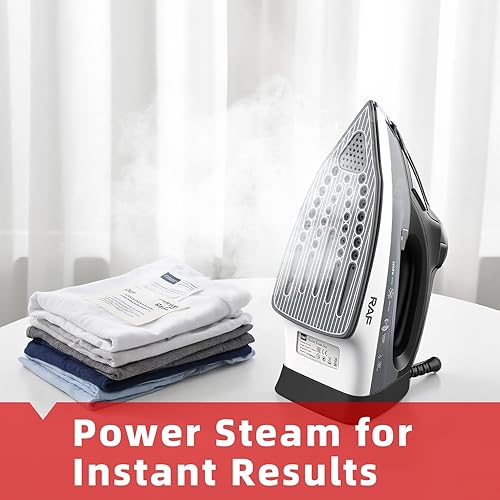 Miniatura 3 de Plancha de vapor, sin placa inferior pegajosa, vapor potente, 1000 vatios, tanque de agua antifugas, recordatorios de precisión adecuados para la