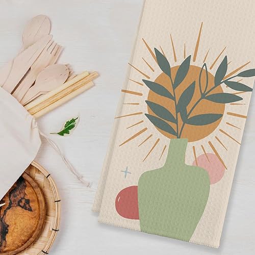 Miniatura 7 de Toallas de cocina y paños de cocina y paños de cocina y paños de cocina estilo retro de los años 60, estilo hippie, color azul claro y amarillo,