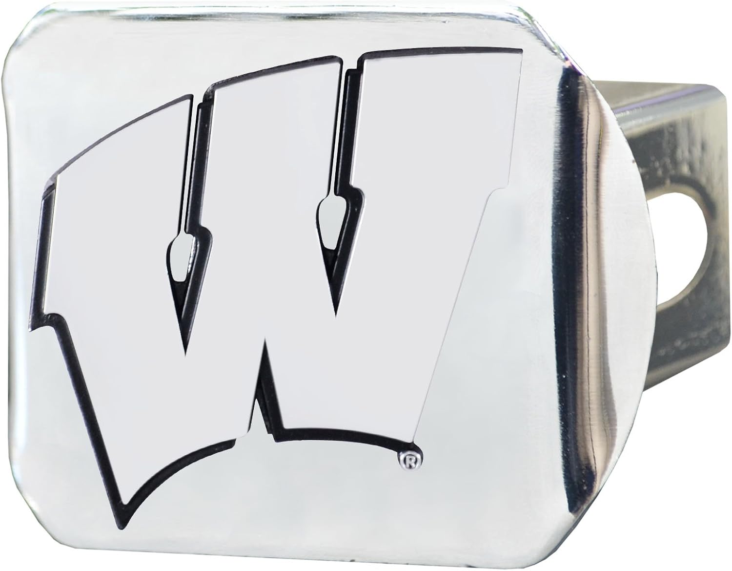 FANMATS NCAA University of Wisconsin Badgers Chrome Hitch Cover , 3.4"x4"