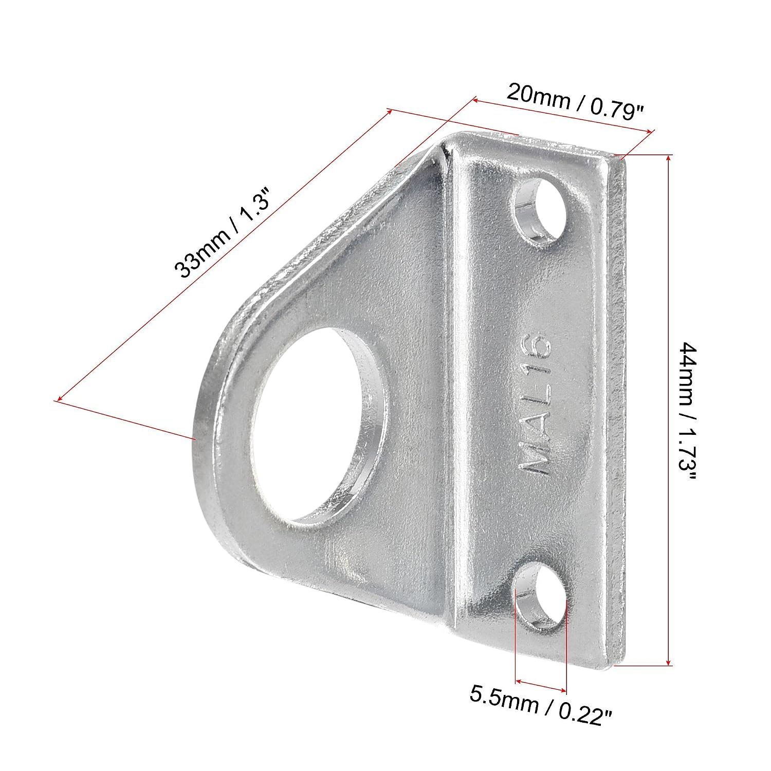 sourcing map Air Cylinder Rod Clevis Mounting Bracket 2 Bolt Holes MA/MAL Pneumatic Parts for 16mm Cylinder Bore, 2pcs - Image 3
