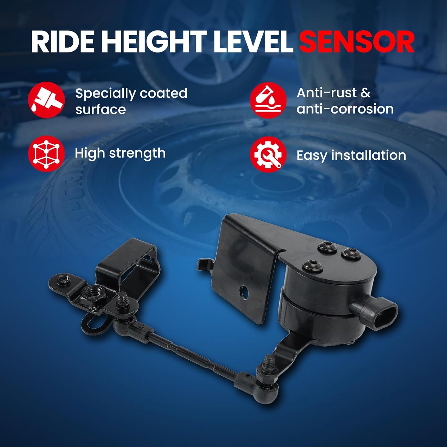 MOCA Ride Leveling Height Sensor Rear Right Fit 2004-2011 for GMC Yukon XL 1500 5.3L 6.2L & 2004-2011 for Chevrolet Tahoe 5.3L 6.0L & 2004-2011 for Cadillac Escalade ESV 6.2L