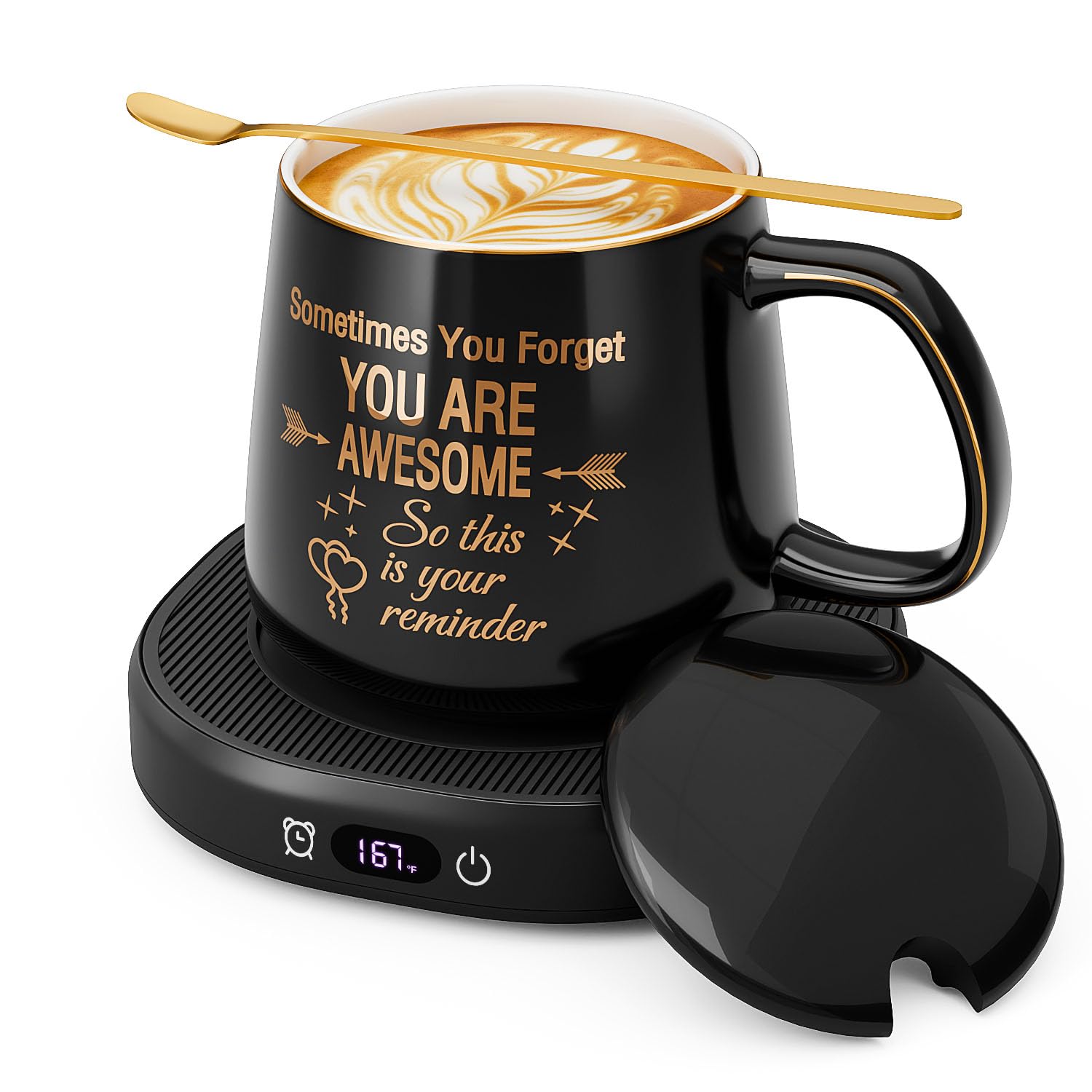 LOUTYTUO Coffee Mug Warmer Set Black
